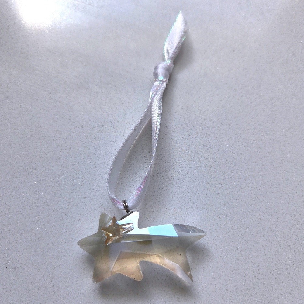 Swarovski Holiday Magic Classic Shooting Star Ornament 2024 AB Crystal Swan Logo